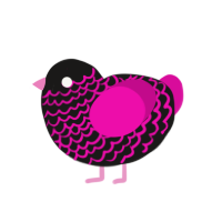 hot topique, a sable and fuchsia chicken with a lace pattern