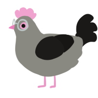 Ash Jr, a ash and sable chicken