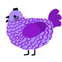 Chonklyy, a lilac and violet chicken with a lace pattern