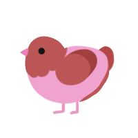 (unnamed), a pink and red chicken with a head pattern