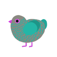 (unnamed), a ash and turquoise chicken with a lace pattern