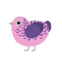 bead, a pink and overcast chicken with a half-lace pattern