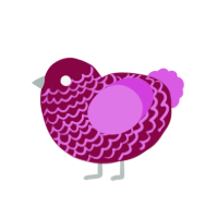 (unnamed), a maroon and orchid chicken with a lace pattern