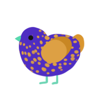 (unnamed), a indigo and orange chicken with a speckle pattern