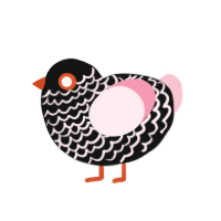 (unnamed), a black and rose chicken with a lace pattern