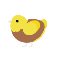 Potato, a brown and yellow chicken with a head pattern