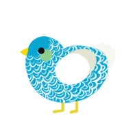 Aquarius, a cerulean and white chicken with a double-lace pattern