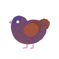 Diesel, a overcast and russet chicken with a double-lace pattern