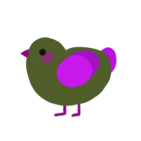 grin, a olive and amethyst chicken