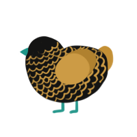 shine the shadows, a black and gold chicken with a lace pattern