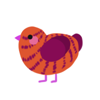 Saiakate, a vermilion and wine chicken with a bar pattern