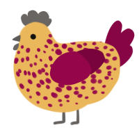 (unnamed), a honey and maroon chicken with a speckle pattern