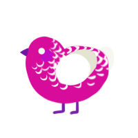 (unnamed), a fuchsia and white chicken with a half-lace pattern