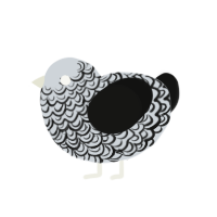 (unnamed), a mist and black chicken with a double-lace pattern