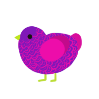 (unnamed), a violet and fuchsia chicken with a double-lace pattern