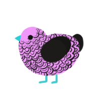 Grey Mic, a lavender and sable chicken with a double-lace pattern