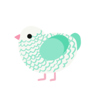 Amphitrite, a white and mint chicken with a lace pattern