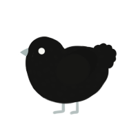 Void, a black chicken with a speckle pattern