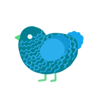 (unnamed), a sea and sky chicken with a lace pattern