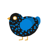 (unnamed), a sable and sapphire chicken with a speckle pattern