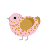 sandy peach, a rose and gold chicken with a speckle pattern