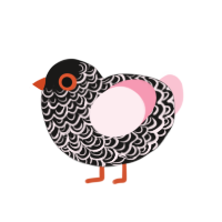 (unnamed), a sable and rose chicken with a double-lace pattern