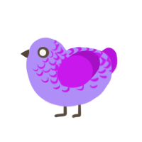 uva, a lilac and amethyst chicken with a half-lace pattern