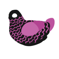 (unnamed), a black and fuchsia chicken with a lace pattern