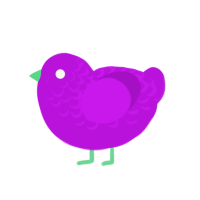 Challenge Moon, a amethyst chicken with a half-lace pattern