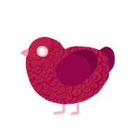 Someones Liver, a crimson and maroon chicken with a double-lace pattern