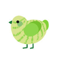 Lulu, a lemon and grass chicken with a bar pattern