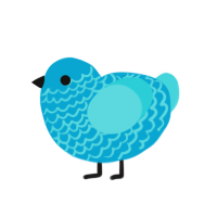 boo, a cerulean and aqua chicken with a lace pattern