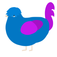 Varsity Jacket, a sapphire and amethyst chicken with a head pattern