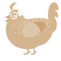 A beige chicken with a half-lace pattern