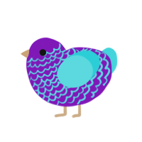 (unnamed), a violet and aqua chicken with a lace pattern