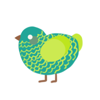 Tropicana, a turquoise and lime chicken with a lace pattern