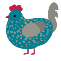 Cement, a sea and ash chicken with a speckle pattern