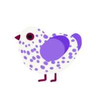 (unnamed), a white and blurple chicken with a speckle pattern