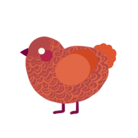 (unnamed), a red and vermilion chicken with a double-lace pattern