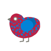 (unnamed), a crimson and sapphire chicken with a speckle pattern