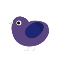 Pebble, a overcast and navy chicken