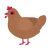 A brown chicken with a half-lace pattern