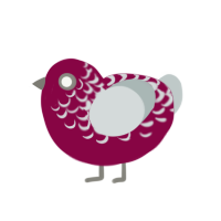 qou tongue, a maroon and silver chicken with a half-lace pattern