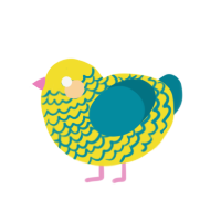 (unnamed), a yellow and sea chicken with a lace pattern