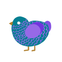 (unnamed), a sea and blurple chicken with a lace pattern