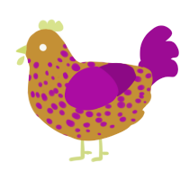 (unnamed), a gold and plum chicken with a speckle pattern