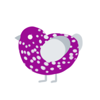 thing, a plum and mist chicken with a speckle pattern