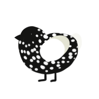 (unnamed), a black and white chicken with a speckle pattern