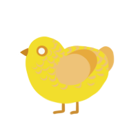 Sunshine, a yellow and honey chicken with a half-lace pattern