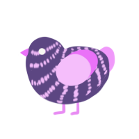 Pasithea, a overcast and lavender chicken with a bar pattern